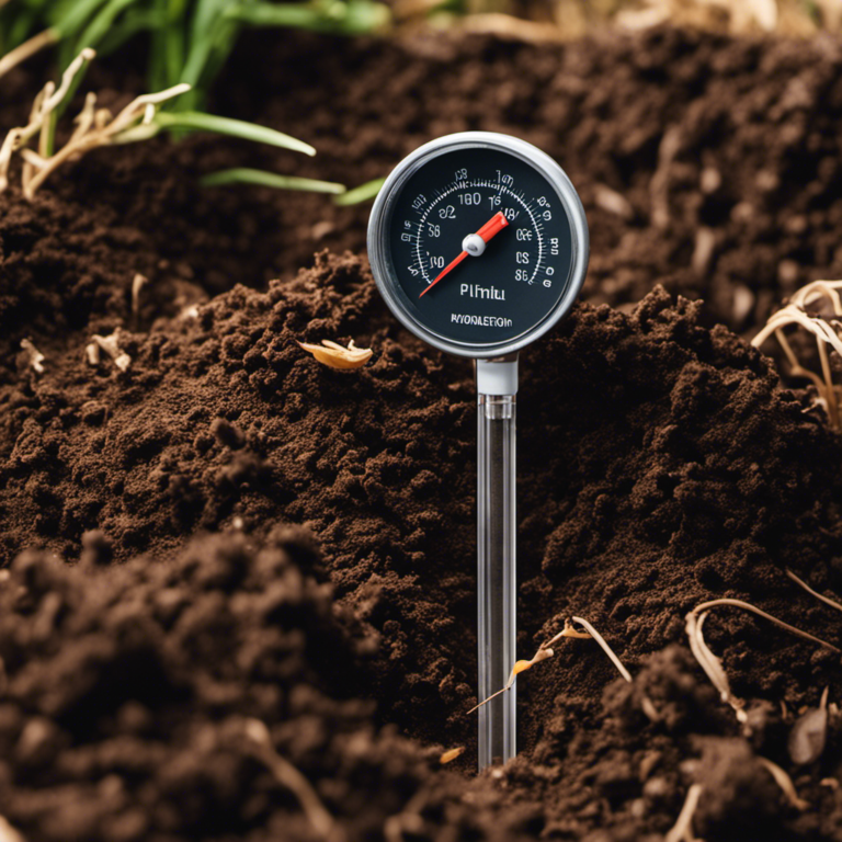 An image showcasing various thermometers designed for soil and compost, illustrating their different features like long probes, digital displays, and durable materials