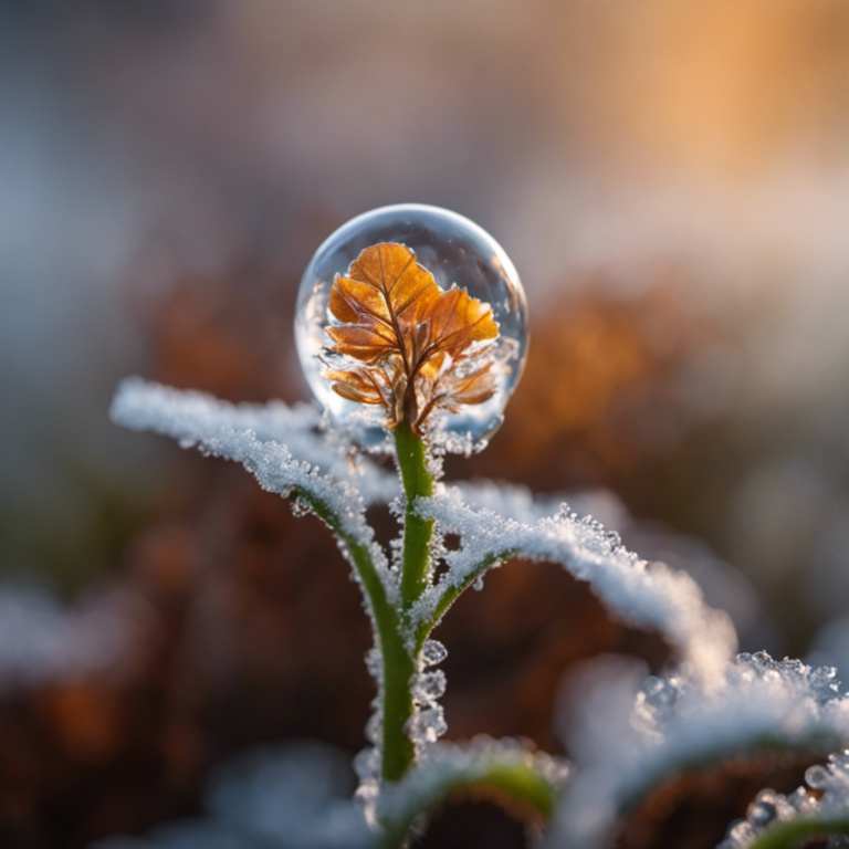 An image capturing the transformation of a seed from freezing temperatures to vibrant growth