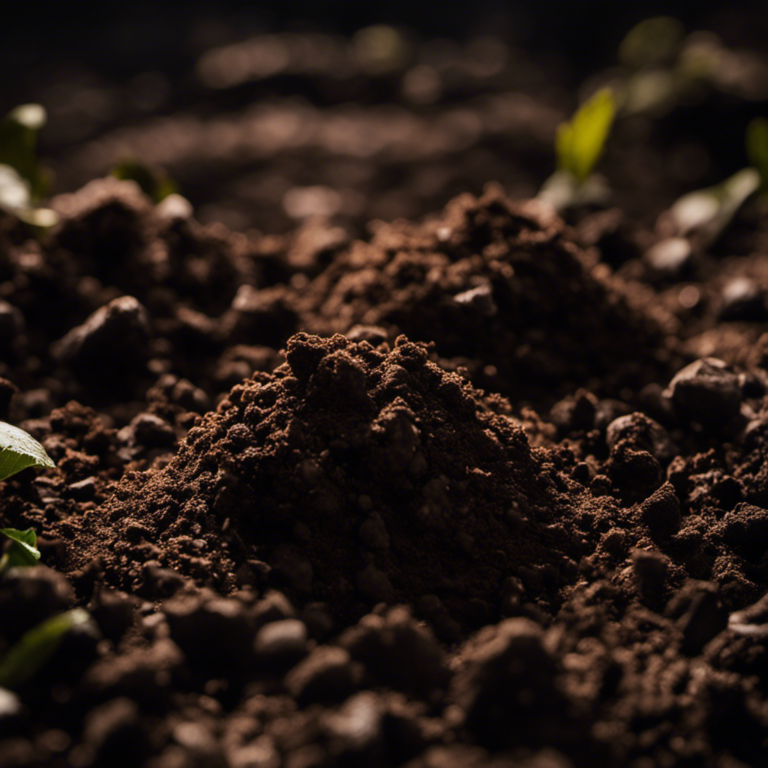 An image showcasing two contrasting piles of soil amendments: one composed of dark, crumbly humus, rich in decomposed organic matter, and the other featuring light, fibrous peat moss, highlighting their differences for informed decision-making