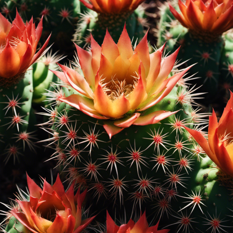 An image showcasing an enchanting array of rare spiral cactus varieties