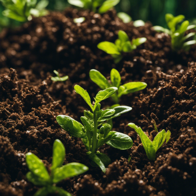 An image showcasing the transformation of anaerobic compost to healthy plant growth